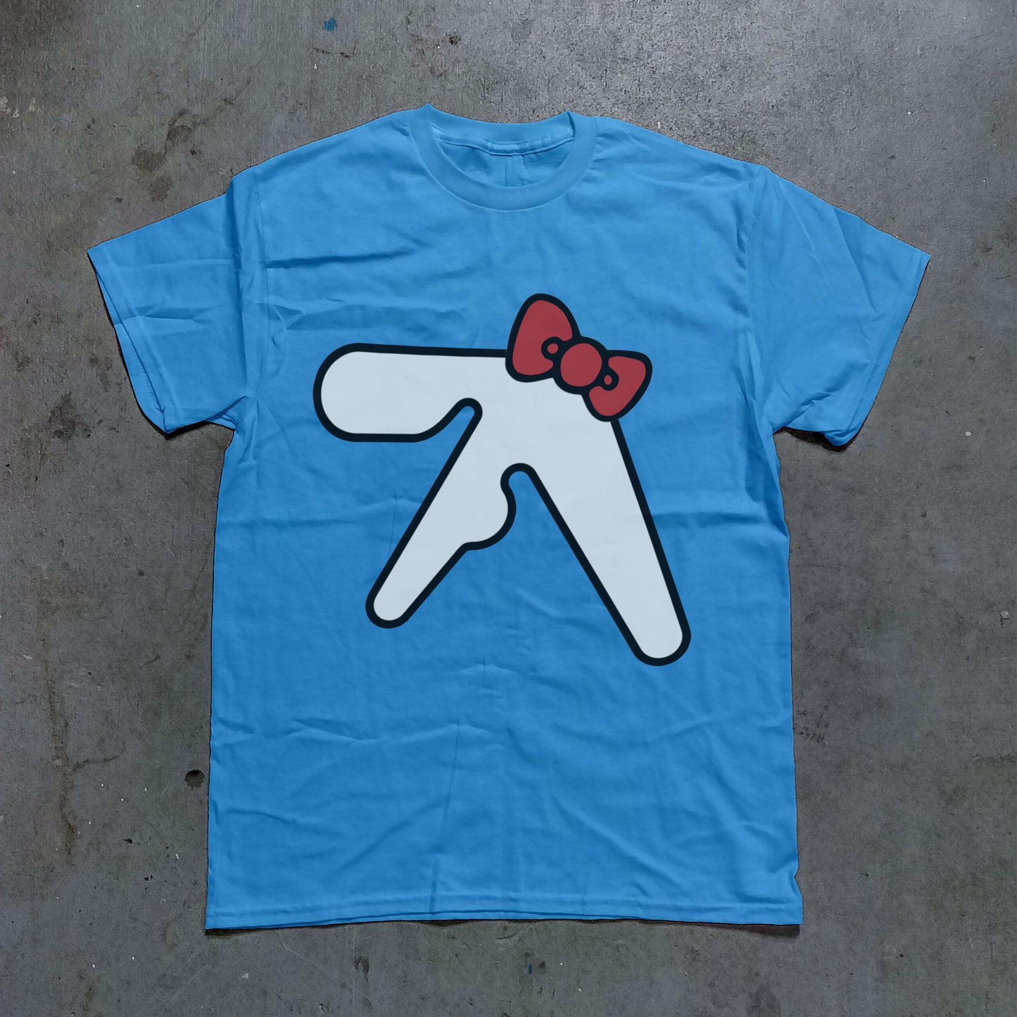 Aphex Twin Hello Kitty Logo Graphic Tee - (Blue)