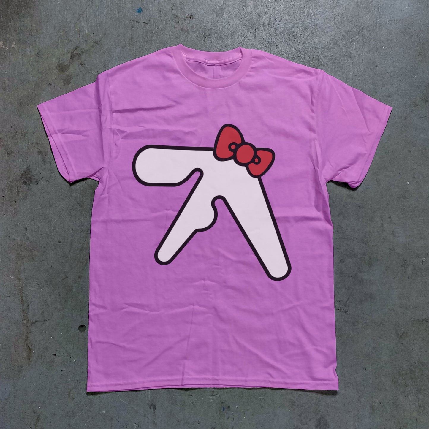 Aphex Twin Hello Kitty Logo Graphic Tee - (Pink)