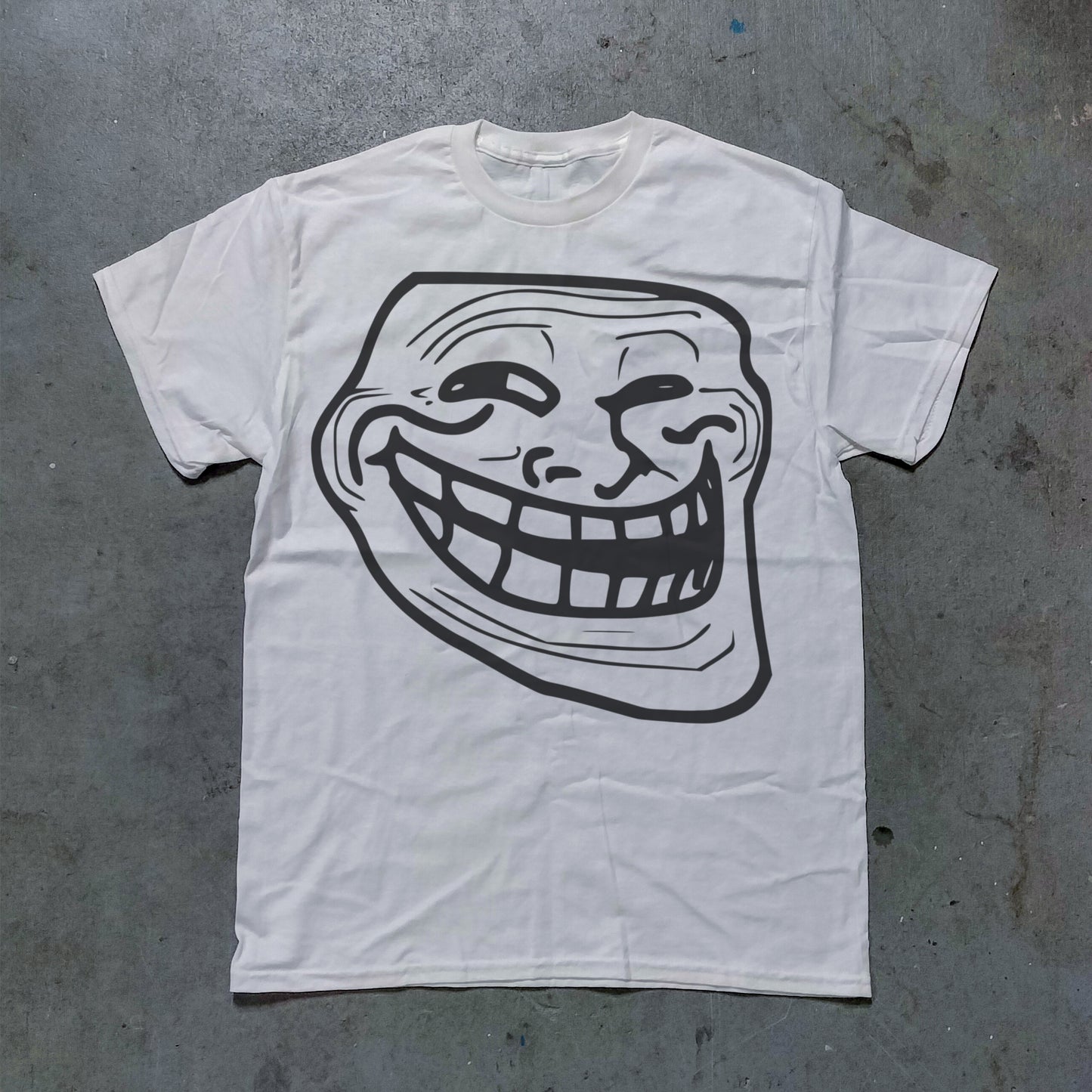 Troll Face Graphic Tee - (White)