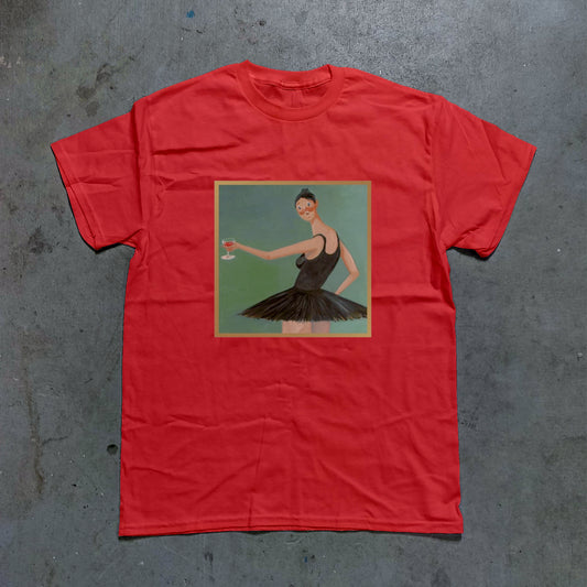 Kanye West MBDTF Alt Album Cover Graphic Tee - (Red)