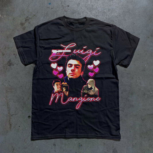 Luigi Mangione Fan Art Graphic Tee - (Black)